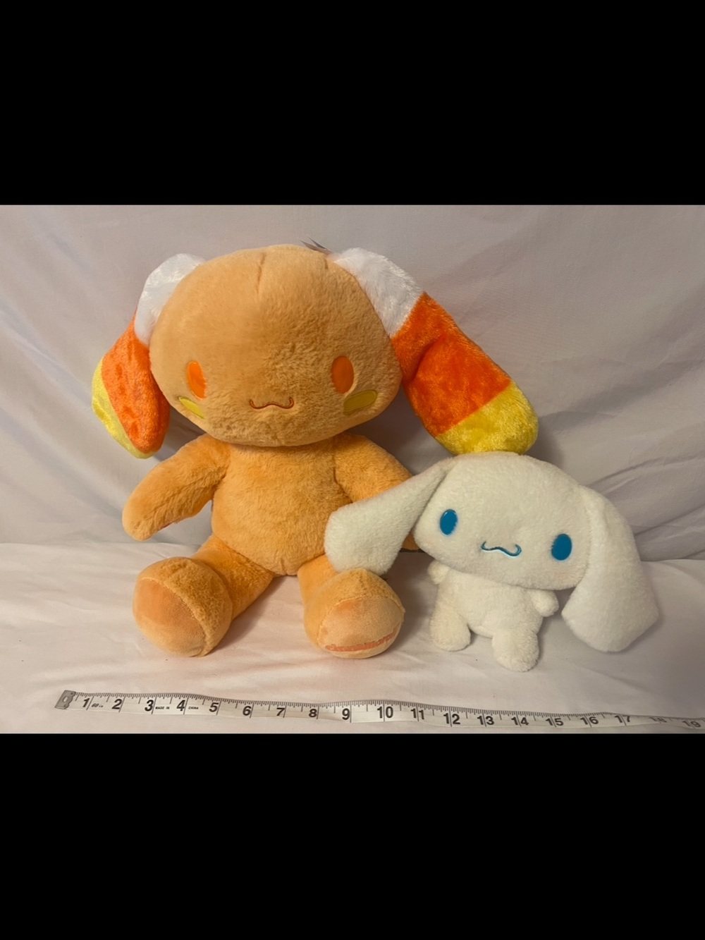 Build-A-Bear Orange/White Plush Bunnies with Candy Corn Ear Detail